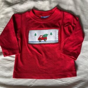 Hand Smocked Christmas Truck Long Sleeve